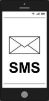 corto mensaje Servicio SMS móvil teléfono, plano icono aplicaciones sitios web vector