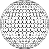 Globe 3D sphere ring mesh surface, round structure sphere vector