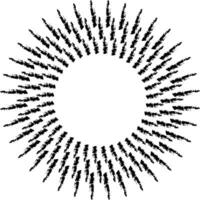 Sun rays, abstract hand drawn brushes rays sun circle ray vector
