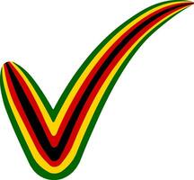 Check mark style Zimbabwe flag symbol elections voting approval Mugabe vector