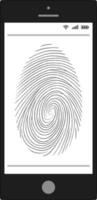 Scanning fingerprint mobile phone,  Smartphone capable identification fingerprint, vector technology