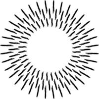 Sun rays, abstract hand drawn, brushes rays sun circle ray vector