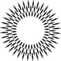 Sun rays, abstract hand drawn, brushes rays sun circle ray vector