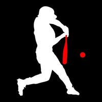 High details of baseball player silhouette. Minimal symbol and logo of sport. Fit for element design, background, banner, backdrop, cover. Vector Eps 10