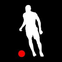 High details of soccer player silhouette. Minimal symbol and logo of sport. Fit for element design, background, banner, backdrop, cover. Vector Eps 10