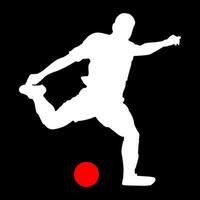 High details of soccer player silhouette. Minimal symbol and logo of sport. Fit for element design, background, banner, backdrop, cover. Vector Eps 10