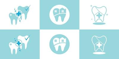 Vector dental icon vector logo design with creative unique set concept premium vector