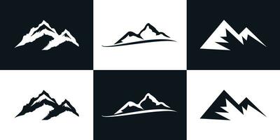 Set of mountain logo collection with creative style Premium Vector