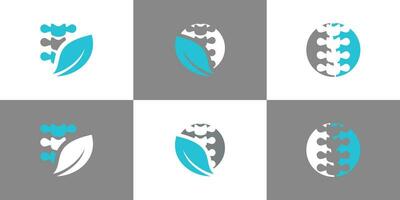 Vector chiropractic icon vector logo design with creative unique set concept premium vector