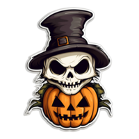 Cartoon Style Halloween Scarecrow Strawman Pumpkin Monster No Background Transparent Background Applicable to any Context Perfect for Print on Demand Merchandise AI Generative png