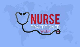 Vector illustration on the theme of national Nurse Practitioner Week observed every year in during november 13 to 19. Vector template for banner, greeting card, poster with background.