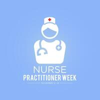 Vector illustration on the theme of national Nurse Practitioner Week observed every year in during november 13 to 19. Vector template for banner, greeting card, poster with background.