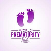 World prematurity day is observed every year in november 17th. Vector illustration on the theme of world prematurity day. Template for banner, greeting card, poster with background.