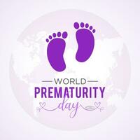 World prematurity day is observed every year in november 17th. Vector illustration on the theme of world prematurity day. Template for banner, greeting card, poster with background.