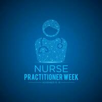 Vector illustration on the theme of national Nurse Practitioner Week observed every year in during november 13 to 19. Vector template for banner, greeting card, poster with background.