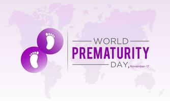 World prematurity day is observed every year in november 17th. Vector illustration on the theme of world prematurity day. Template for banner, greeting card, poster with background.