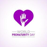 World prematurity day is observed every year in november 17th. Vector illustration on the theme of world prematurity day. Template for banner, greeting card, poster with background.