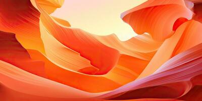 AI Generated. AI Generative. Nature outdoor yellow orange red canyon sandstone wall abstract background. Graphic Art photo
