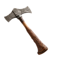 Medieval Style War Axe Fighting Axe Viking Axe No Background Applicable to Any Content AI Generative png