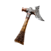 Medieval Style War Axe Fighting Axe Viking Axe No Background Applicable to Any Content AI Generative png