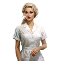 Beautiful nurse No Background Applicable to any context Perfect for print on demand AI Generative png