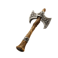 Medieval Style War Axe Fighting Axe Viking Axe No Background Applicable to Any Content AI Generative png