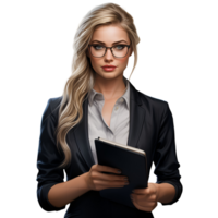 Beautiful Female Secretary Office Lady Office Girl Office Secretary No Background Perfect for Print on Demand AI Generative png