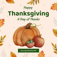 Seasonal Happy Thanksgiving Greeting Linkedin Post template