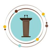 Speaker podium vector illustration graphic icon