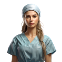 Beautiful Female Nurse Character No Background AI Generated png