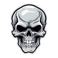 Cartoon Style Halloween Skull No Background Applicable to any Context Perfect for Print on Demand Merchandise AI Generative png