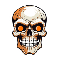 Cartoon Style Halloween Skull No Background Applicable to any Context Perfect for Print on Demand Merchandise AI Generative png