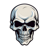 Cartoon Style Halloween Skull No Background Applicable to any Context Perfect for Print on Demand Merchandise AI Generative png
