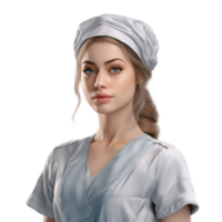 Beautiful Female Nurse Character No Background AI Generated png