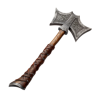 Medieval Style War Axe Fighting Axe Viking Axe No Background Applicable to Any Content AI Generative png