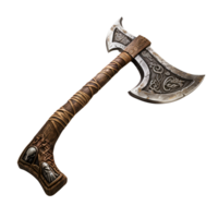 Medieval Style War Axe Fighting Axe Viking Axe No Background Applicable to Any Content AI Generative png