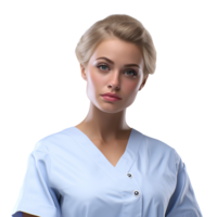 schön weiblich Krankenschwester Charakter Nein Hintergrund ai generiert png