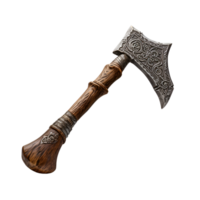 Medieval Style War Axe Fighting Axe Viking Axe No Background Applicable to Any Content AI Generative png