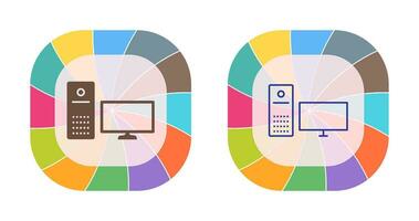 icono de vector de computadora único