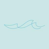 sea wave pattern minimalism concept one line vector