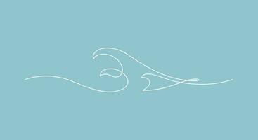 ocean wave line art minimalist concept vector