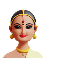 indian bride face 3d rendering icon illustration png