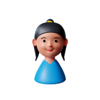 pequeño niña cara 3d representación icono ilustración png