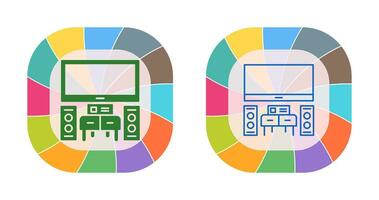 icono de vector de cine en casa