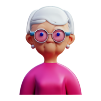 mormor ansikte 3d tolkning ikon illustration png