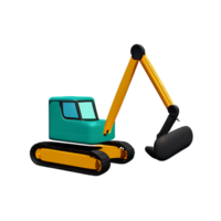 excavator 3d rendering icon illustration png