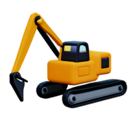 excavator 3d rendering icon illustration png