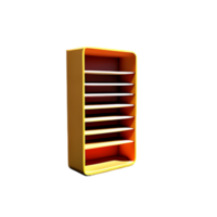 bookshelf 3d rendering icon illustration png