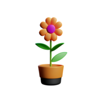 bloem hoek 3d renderen icoon illustratie png