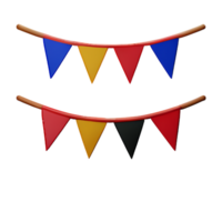 bunting 3d rendering icon illustration png